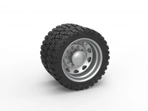 Semiroda traseira com 10 Furos Triangulares para captador Vers&atilde;o 1 Escala 1 a 25 Modelo de Impressão 3D