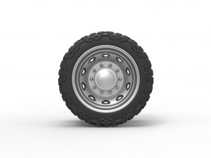 10 Triangular Hole rear semi wheel for pickup Version 1 Scale 1 to 25 3D 프린트 모델