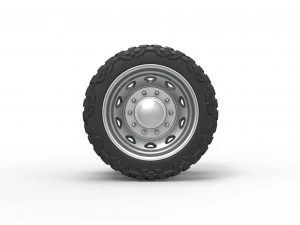 10 Triangular Hole rear semi wheel for pickup Version 1 Scale 1 to 25 3D Print Model