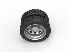 10 Triangular Hole rear semi wheel for pickup Version 1 Scale 1 to 25 3D 프린트 모델