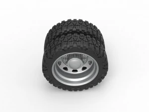 10 Triangular Hole rear semi wheel for pickup Version 1 Scale 1 to 25 3D Print Model