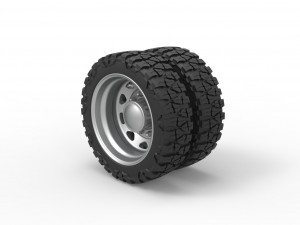 10 Triangular Hole rear semi wheel for pickup Version 1 Scale 1 to 25 3D 프린트 모델