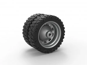 10 Triangular Hole rear semi wheel for pickup Version 1 Scale 1 to 25 3D Print Model