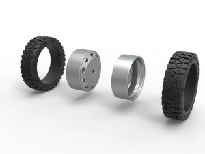 10 Triangular Hole rear semi wheel for pickup Version 1 Scale 1 to 25 3D Print Model
