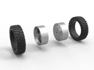 10 Triangular Hole rear semi wheel for pickup Version 1 Scale 1 to 25 3D Print Model