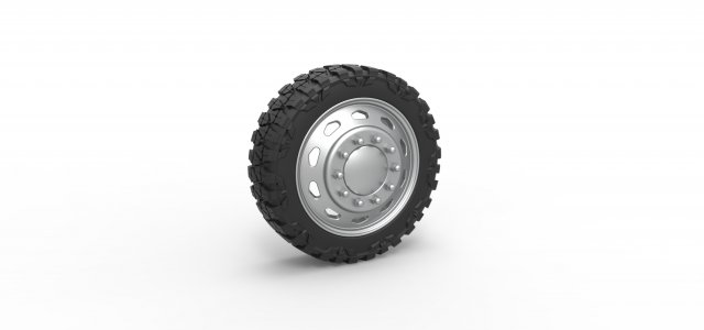 10 Triangular Hole front semi wheel for pickup Version 2 Scale 1 to 25 3D Baskı Modeli .c4d .max .obj .3ds .fbx .stl .blend 