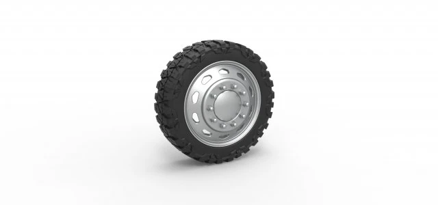 10 Triangular Hole front semi wheel for pickup Version 2 Scale 1 to 25 3D Print Model .c4d .max .obj .3ds .fbx .stl .blend 