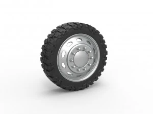 Переднее полуколесо с треугольными отверстиями 10 для пикапа Версия 2 Масштаб от 1 до 25 3D Принт Модель