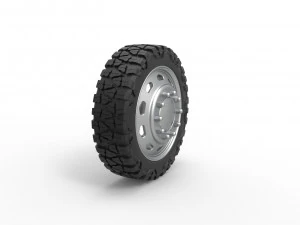 10 Triangular Hole front semi wheel for pickup Version 2 Scale 1 to 25 3D Print Model