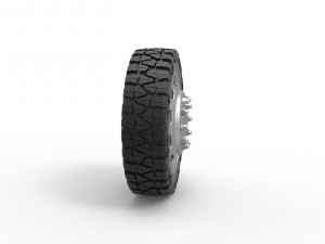 10 Triangular Hole front semi wheel for pickup Version 2 Scale 1 to 25 3D Baskı Modeli