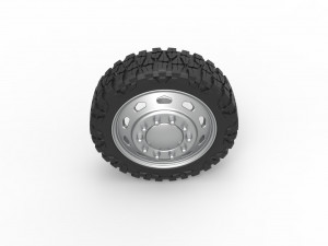 10 Triangular Hole front semi wheel for pickup Version 2 Scale 1 to 25 3D Baskı Modeli