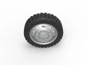 10 Triangular Hole front semi wheel for pickup Version 2 Scale 1 to 25 3D Print Model