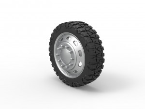 10 Triangular Hole front semi wheel for pickup Version 2 Scale 1 to 25 3D Baskı Modeli