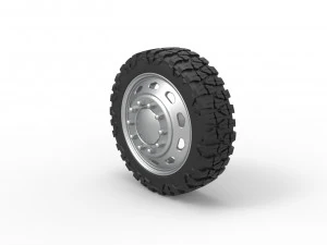 10 Triangular Hole front semi wheel for pickup Version 2 Scale 1 to 25 3D Print Model