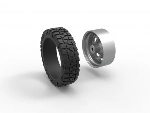 10 Triangular Hole front semi wheel for pickup Version 2 Scale 1 to 25 3D Print Model