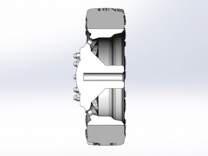 10 Triangular Hole front semi wheel for pickup Version 2 Scale 1 to 25 3D Baskı Modeli
