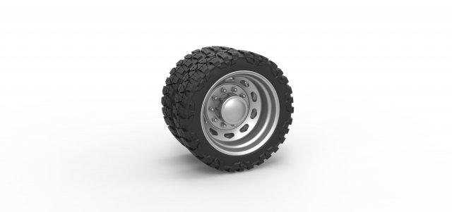 10 Triangular Hole rear semi wheel for pickup Version 2 Scale 1 to 25 3Dプリントモデル .c4d .max .obj .3ds .fbx .stl .blend 