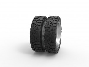 10 Triangular Hole rear semi wheel for pickup Version 2 Scale 1 to 25 3Dプリントモデル