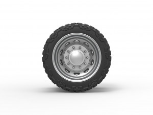 10 Triangular Hole rear semi wheel for pickup Version 2 Scale 1 to 25 3Dプリントモデル