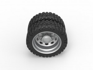 10 Triangular Hole rear semi wheel for pickup Version 2 Scale 1 to 25 3Dプリントモデル