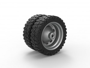 10 Triangular Hole rear semi wheel for pickup Version 2 Scale 1 to 25 3Dプリントモデル