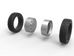 10 Triangular Hole rear semi wheel for pickup Version 2 Scale 1 to 25 3Dプリントモデル