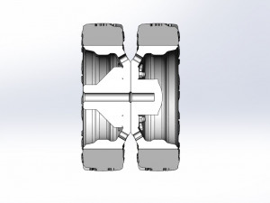 10 Triangular Hole rear semi wheel for pickup Version 2 Scale 1 to 25 3Dプリントモデル