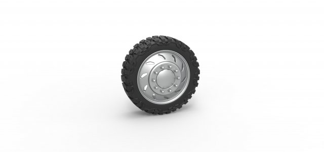 10 Triangular Hole front semi wheel for pickup Version 3 Scale 1 to 25 3D 프린트 모델 .c4d .max .obj .3ds .fbx .stl .blend 