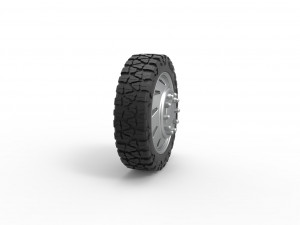 10 Triangular Hole front semi wheel for pickup Version 3 Scale 1 to 25 3D 프린트 모델