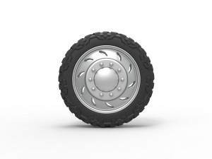 10 Triangular Hole front semi wheel for pickup Version 3 Scale 1 to 25 3D 프린트 모델