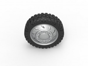 10 Triangular Hole front semi wheel for pickup Version 3 Scale 1 to 25 3D 프린트 모델