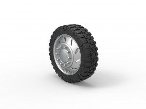 10 Triangular Hole front semi wheel for pickup Version 3 Scale 1 to 25 3D 프린트 모델