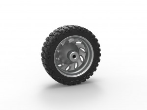 10 Triangular Hole front semi wheel for pickup Version 3 Scale 1 to 25 3D 프린트 모델