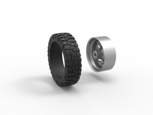 10 Triangular Hole front semi wheel for pickup Version 3 Scale 1 to 25 3D 프린트 모델