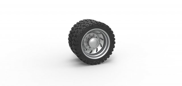 10 Triangular Hole rear semi wheel for pickup Version 3 Scale 1 to 25 3D-Druckmodell .c4d .max .obj .3ds .fbx .stl .blend 