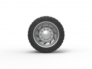 10 Triangular Hole rear semi wheel for pickup Version 3 Scale 1 to 25 3D-Druckmodell