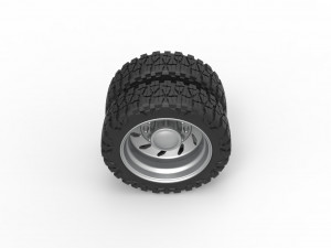 10 Triangular Hole rear semi wheel for pickup Version 3 Scale 1 to 25 3D-Druckmodell