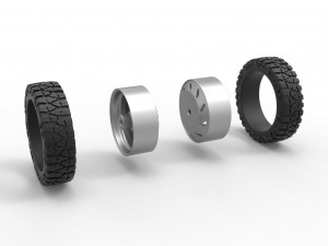 10 Triangular Hole rear semi wheel for pickup Version 3 Scale 1 to 25 3D-Druckmodell