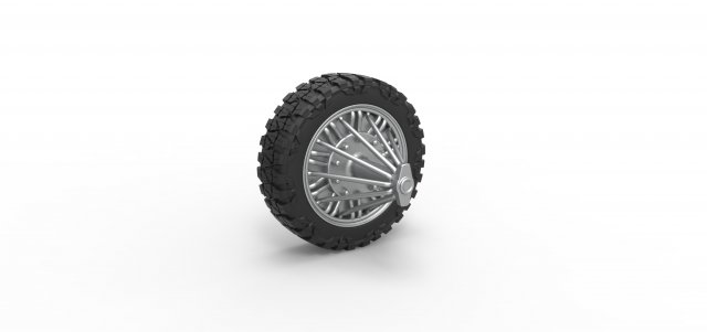 Front slab semi wheel for pickup Scale 1 to 25 3D Принт Модель .c4d .max .obj .3ds .fbx .stl .blend 