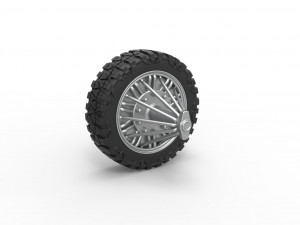 Front slab semi wheel for pickup Scale 1 to 25 3D Print Model