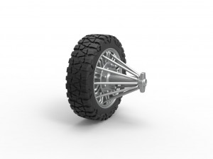 Front slab semi wheel for pickup Scale 1 to 25 3D Принт Модель