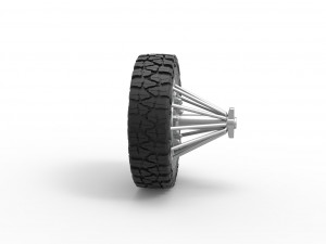 Front slab semi wheel for pickup Scale 1 to 25 3D Принт Модель