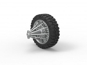 Front slab semi wheel for pickup Scale 1 to 25 3D Принт Модель