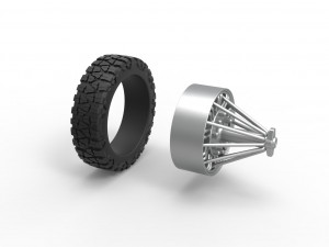 Front slab semi wheel for pickup Scale 1 to 25 3D Принт Модель