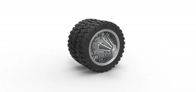 Rear slab semi wheel for pickup Scale 1 to 25 3D Print Model .c4d .max .obj .3ds .fbx .stl .blend 