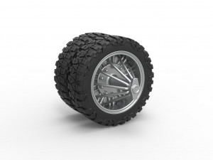 Rear slab semi wheel for pickup Scale 1 to 25 3D 프린트 모델