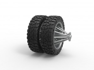 Rear slab semi wheel for pickup Scale 1 to 25 3D 프린트 모델