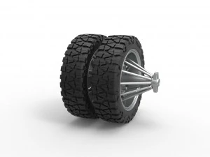 Rear slab semi wheel for pickup Scale 1 to 25 3D Print Model