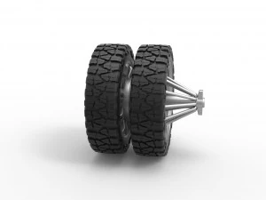 Rear slab semi wheel for pickup Scale 1 to 25 3D Print Model