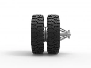 Rear slab semi wheel for pickup Scale 1 to 25 3D Print Model